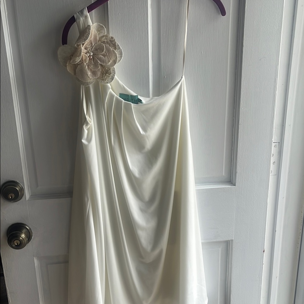 Judith March Cream Dress with Floral Accent